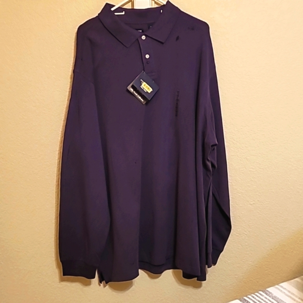 Men's muted dark violet polo shirt, Dillard's Roundtree Yorke, NWT, sz 3XT